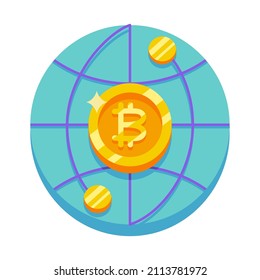Isolated bitcoin concept Crypto currency Vector illustration