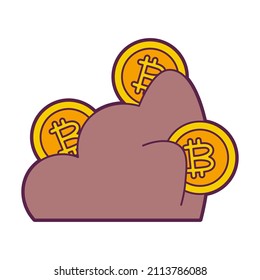 Isolated bitcoin concept Crypto currency Vector illustration