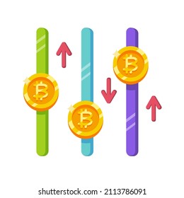 Concepto de bitcoin aislado Crypto currency Vector ilustración