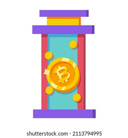 Concepto de bitcoin aislado Crypto currency Vector ilustración