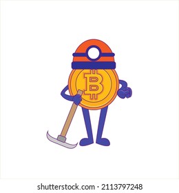 Concepto de bitcoin aislado Crypto currency Vector ilustración