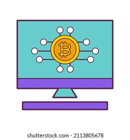Isolated bitcoin concept Crypto currency Vector illustration