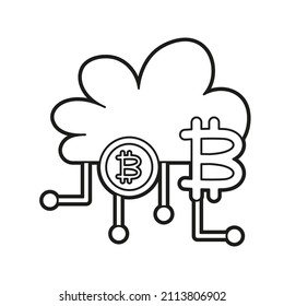 Isolierte Bitcoin-Konzept Crypto-Währung Vektorgrafik
