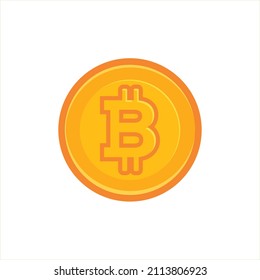 Concepto de bitcoin aislado Crypto currency Vector ilustración