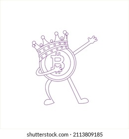 Concepto de bitcoin aislado Crypto currency Vector ilustración