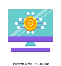 Isolated bitcoin concept Crypto currency Vector illustration
