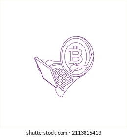 Isolated bitcoin concept Crypto currency Vector illustration