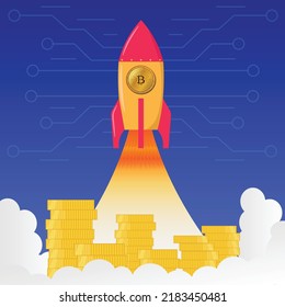 Isolated Bitcoin Plane Vector Illustration