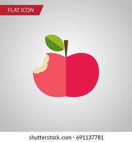Isolated Bitten Flat Icon. Eaten Vector Element Can Be Used For Bitten, Eaten, Apple Design Concept.