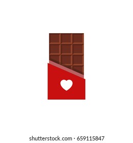 Isolated Bitter Flat Icon. Chocolate Vector Element Can Be Used For Chocolate, Shaped, Bitter Design Concept.