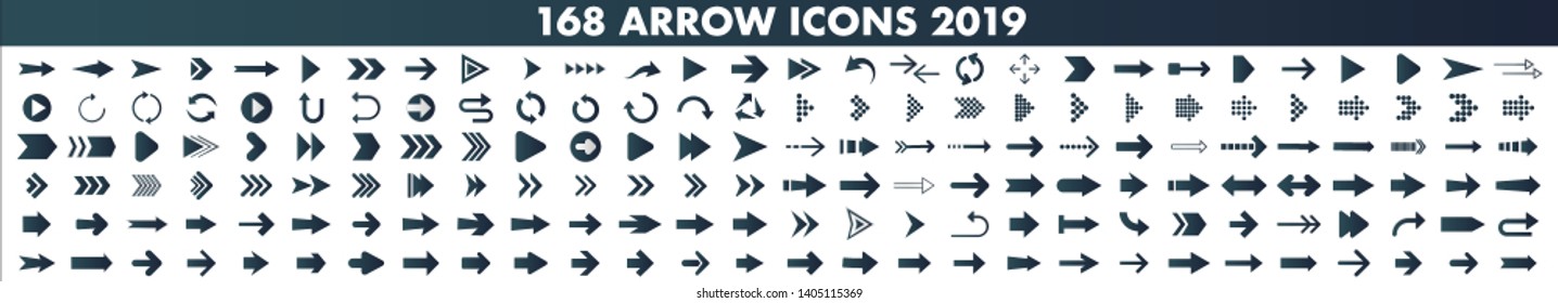 Isolated black arrow vector icons set. Arrows icon collection for web, mobile app. Arrow vector download icon set. Arrows vector curve flat collection. Application digital button illustration 