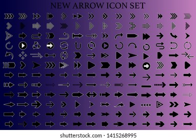 Isolated black arrow vector icons set. Arrows icon collection for web, mobile app. Arrow vector download icon set. Arrows vector curve flat collection. Application digital button illustration 
