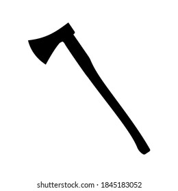 Isolierte schwarze Axt auf weißem Hintergrund. Vektorclip-Kunst.