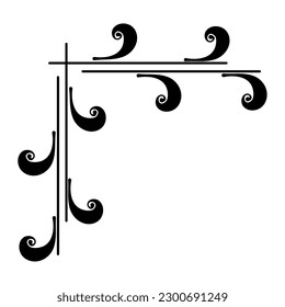 Isolated black border arabesque frame Vector