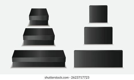 isolated Black Box Mockup EPS Vector EPS Vector