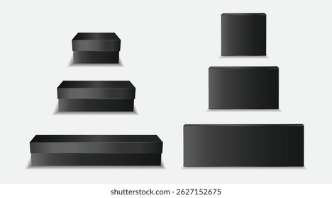 isolated Black Box Mockup EPS Vector EPS Vector