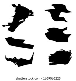  Isolated black brush strokes made by hand 	