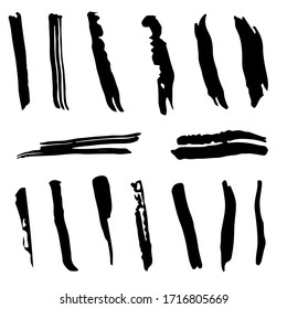 Einzige schwarze Pinselstriche von Hand 
