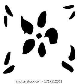 Isolated black brush strokes made by hand