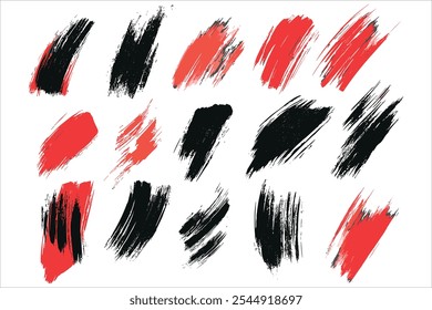 Geïsoleerde zwarte penseelstreken Vector Pack
