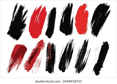 Geïsoleerde zwarte penseelstreken Vector Pack

