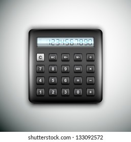 Isolated black calculator. Eps 10