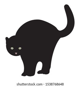 Isolated black cat. Halloween concept - Vector illustration