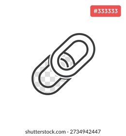 Isolated black chain link on white background