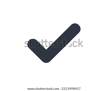 Isolated black check mark on white background.