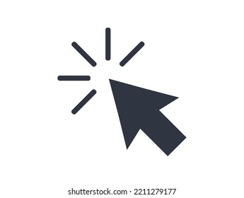 Isolated black click cursor icon. Flat desing vector. 
