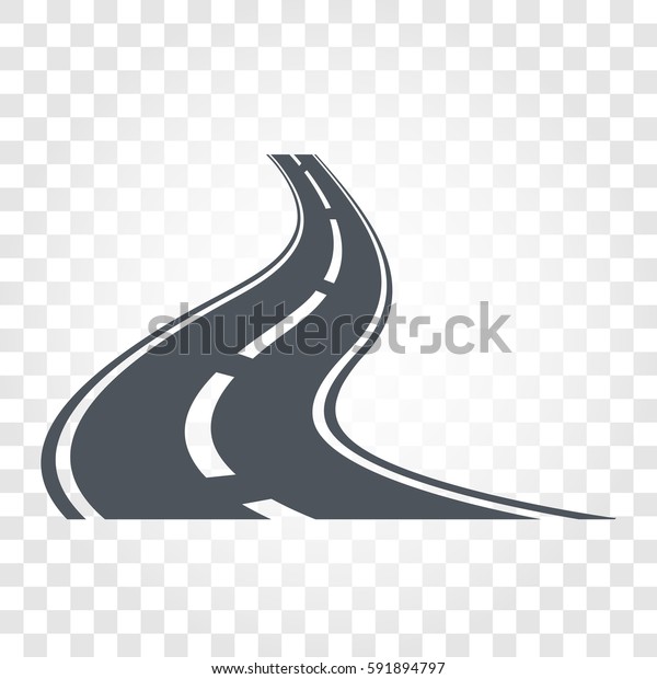 Isolated Black Color Road Highway Dividing Stock Vector (Royalty Free ...