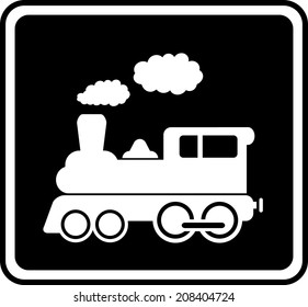 isolated black delivery icon with white train silhouette