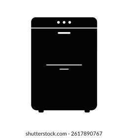 Isolated Black Dishwasher Kitchen Appliance Vector Illustration For Graphic Design