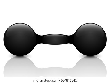 Isolated black dumbbell