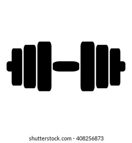 Isolated Black Dumbbell Icon Silhouette On Stock Vector (Royalty Free ...