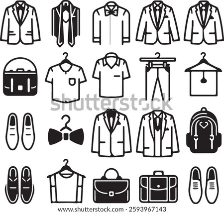 Isolated black event dress code icon Vector, black event dress code Silhouette,black event dress code icon set