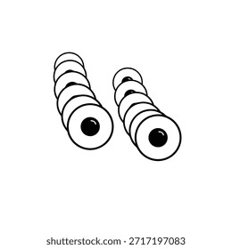 Isolierte schwarze Augen Illustrator Grafik