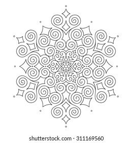 isolated black fancy rosette with helix