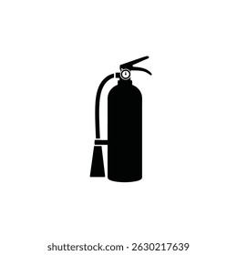 Isolado preto extintor ícone silhueta simples de proteção do equipamento de segurança contra o fogo