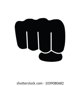 Isolated black fist icon logo on white background.