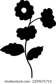 Isolated black flower illustration vector design, monochrome flower vector