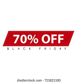 Isolated black friday discount banner, vector illustration