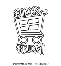 Isolated black friday draw discount shop promo vector illustration