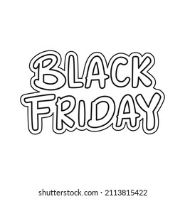 Isolación de la tienda de descuento de dibujos de friday negro de dibujos aislados ilustración vectorial