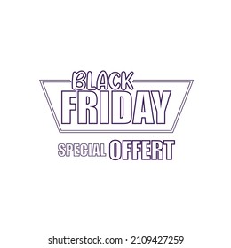 Isolated black friday label discount Vector illustration