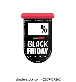 Isolated black friday label discount Vector illustration