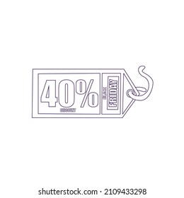 Isolated black friday label discount Vector illustration