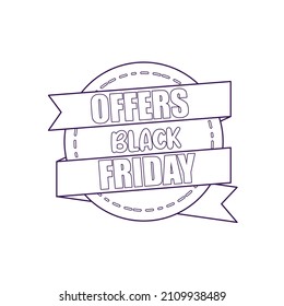 Isolated black friday label discount Vector illustration