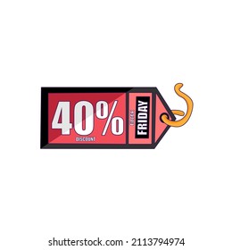 Isolated black friday label discount Vector illustration
