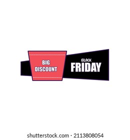 Isolated black friday label discount Vector illustration